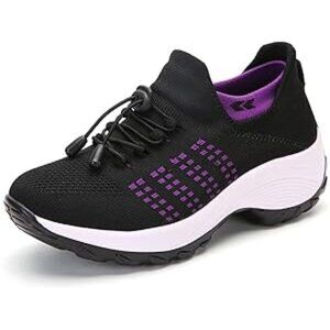 Comfort Wear Women's Ortho Stretch Cushion Black Purple - Size 8.5 (40)- New